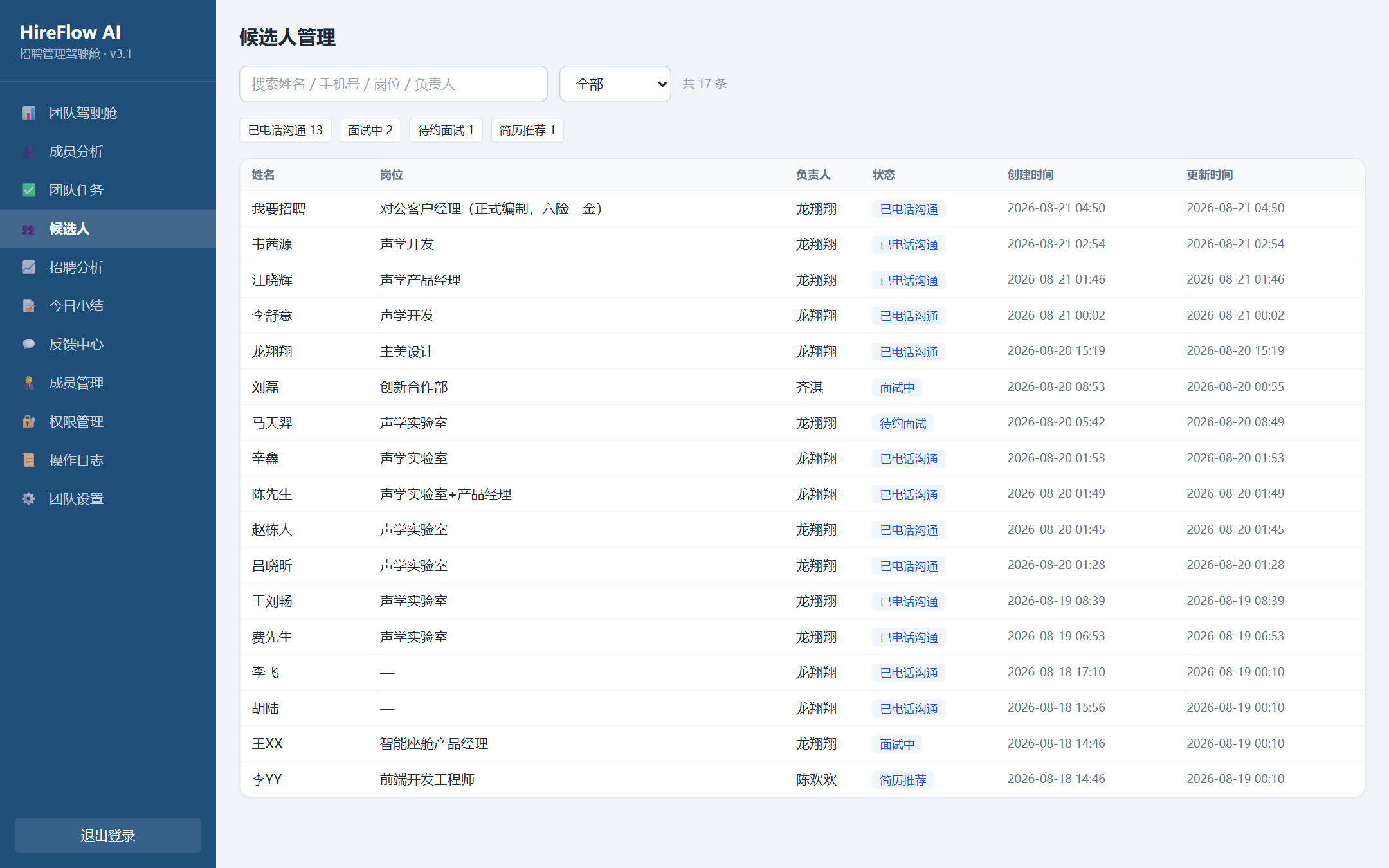 候选人管理（真实截图）